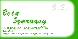 bela szarvasy business card